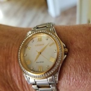 Citizen silver and gold watch